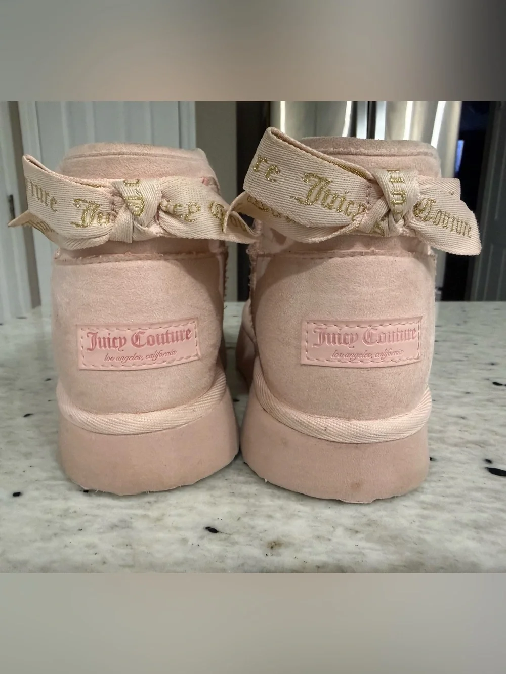 Juicy Couture “Olden” Short Ankle Bootie with Ribbon